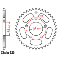 RK Rear Sprocket - Steel 37T 520P sku:32-KA2-37