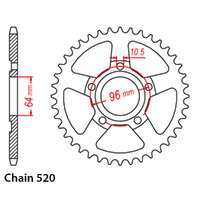 RK Rear Sprocket - Steel 50T 520P sku:32-KHA-50