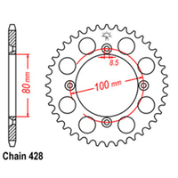 RK Rear Sprocket - Steel 50T 428P sku:32-KN4-50