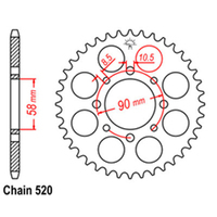 RK Rear Sprocket - Steel 41T 520P D/D sku:32-KP9-41