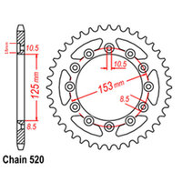 RK Rear Sprocket - Steel 53T 520P D/D sku:32-KS6-53 Product thumb image 1