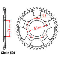 RK Rear Sprocket - Steel 41T 520P sku:32-KV3-41