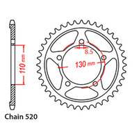 RK Rear Sprocket - Steel 40T 520P sku:32-KW6-40