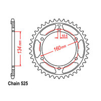 RK Rear Sprocket - Steel 41T 525P sku:32-MBW-41
