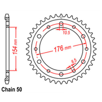 RK Rear Sprocket - Steel 44T 530P D/D sku:32-MFN-44