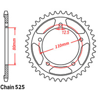 RK Rear Sprocket - Steel 42T 525P sku:32-MJP-42