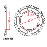 RK Rear Sprocket - Steel 46T 525P sku:32-MM9-46