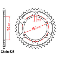 RK Rear Sprocket - Steel 49T 525P