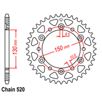 RK Rear Sprocket - Steel 46T 520P D/D sku:32-MN9-46