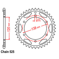 RK Rear Sprocket - Steel 40T 525P sku:32-MR7-40