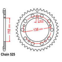 RK Rear Sprocket - Steel 39T 525P sku:32-MV4-39