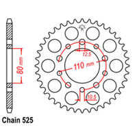 RK Rear Sprocket - Steel 36T 525P D/D