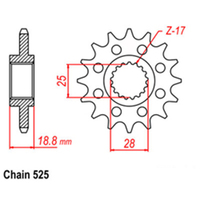 RK Front Sprocket - Steel 15T 525P sku:41-A03-15