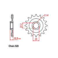 RK Front Sprocket - Steel 14T 520P