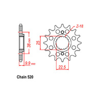 RK Front Sprocket - Steel 13T 520P sku:41-B02-13