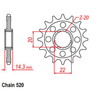 RK Front Sprocket - Steel 16T 520P sku:41-B06-16