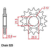 RK Front Sprocket - Steel 14T 525P sku:41-BE1-14