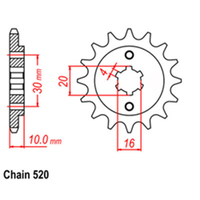 RK Front Sprocket - Steel 14T 520P sku:41-C01-14