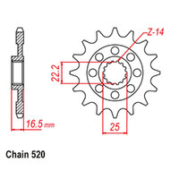 RK Front Sprocket - Steel 15T 520P sku:41-D04-15