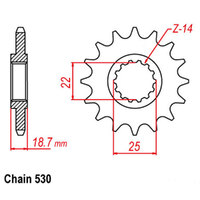 RK Front Sprocket - Steel 15T 530P sku:41-D07-15