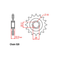 RK Front Sprocket - Steel 13T 520P sku:41-GG1-13