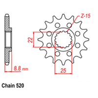 RK Front Sprocket - Steel 14T 520P  Product thumb image 1