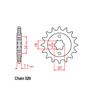 RK Front Sprocket - Steel 15T 520P sku:41-K06-15