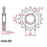 RK Front Sprocket - Steel 13T 520P sku:41-Q02-13