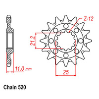 RK Front Sprocket - Steel 12T 520P 