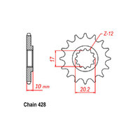 RK Front Sprocket - Steel 14T 520P sku:41-Q05-14