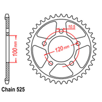 RK Rear Sprocket - Steel 42T 525P sku:42-A03-42