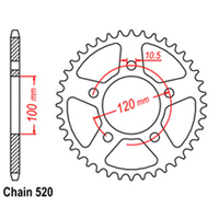 RK Rear Sprocket - Steel 40T 520P sku:42-A06-40