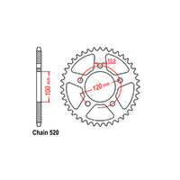 RK Rear Sprocket - Steel 47T 520P sku:42-A06-47