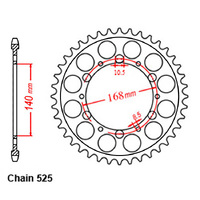 RK Rear Sprocket - Steel 47T 525P sku:42-B03-47