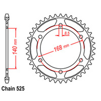 RK Rear Sprocket - Steel 42T 525P sku:42-B05-42