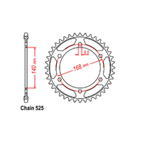RK Rear Sprocket - Steel 47T 525P sku:42-B05-47