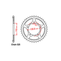 RK Rear Sprocket - Steel 45T 525P 