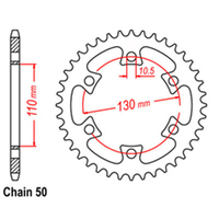 RK Rear Sprocket - Steel 40T 530P sku:42-BR1-40