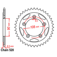 RK Rear Sprocket - Steel 38T 520P sku:42-D02-38