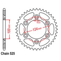 RK Rear Sprocket - Steel 42T 525P sku:42-D03-42