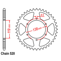 RK Rear Sprocket - Steel 48T 520P sku:42-G01-48