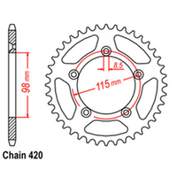 RK Rear Sprocket - Steel 48T 420P sku:42-K03-48
