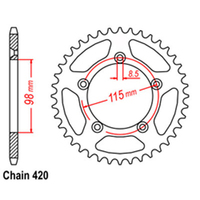 RK Rear Sprocket - Steel 52T 420P sku:42-K03-52 Product thumb image 1