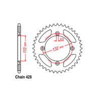 RK Rear Sprocket - Steel 46T 428P sku:42-K04-46