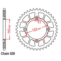 RK Rear Sprocket - Steel 46T 520P sku:42-K08-46