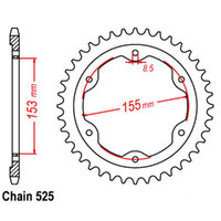 RK Rear Sprocket - Steel 38T 525P sku:42-K12-38