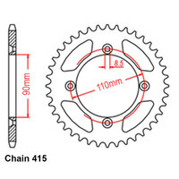 RK Rear Sprocket - Steel 38T 415P