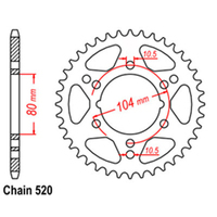 RK Rear Sprocket - Steel 42T 520P sku:42-P01-42