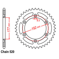 RK Rear Sprocket - Steel 48T 520P sku:42-Q02-48