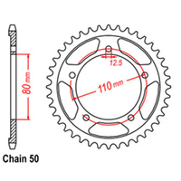 RK Rear Sprocket - Steel 43T 530P sku:42-T01-43